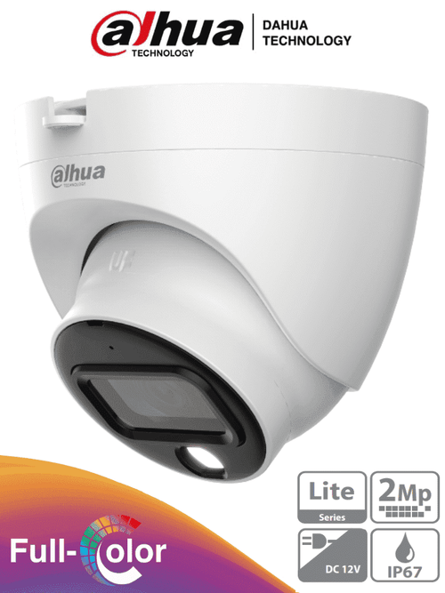 DAHUA HAC-HDW1209TLQN-LED - Cámara Domo Full Color de 2 Megapíxeles/ 1080p/ Lente e 2.8mm/ 106 Grados de Apertura/ 20 Metros de Iluminación/ Instalación Rápida/ IP67/ DWDR/ Starlight.