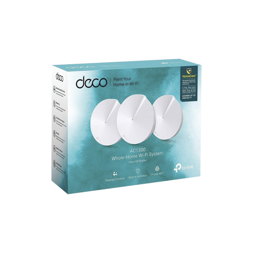 KIT de sistema inalámbrico Deco M5 mesh para hogar, doble banda AC, doble puerto Gigabit, 4 antenas internas con seguridad de HomeCare gratuito por 3 años