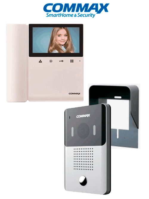 COMMAX DRC4YPACK - Kit de Video portero frente de calle DRC4Y con cubierta de protección y monitor de 4.3 pulgadas a color
