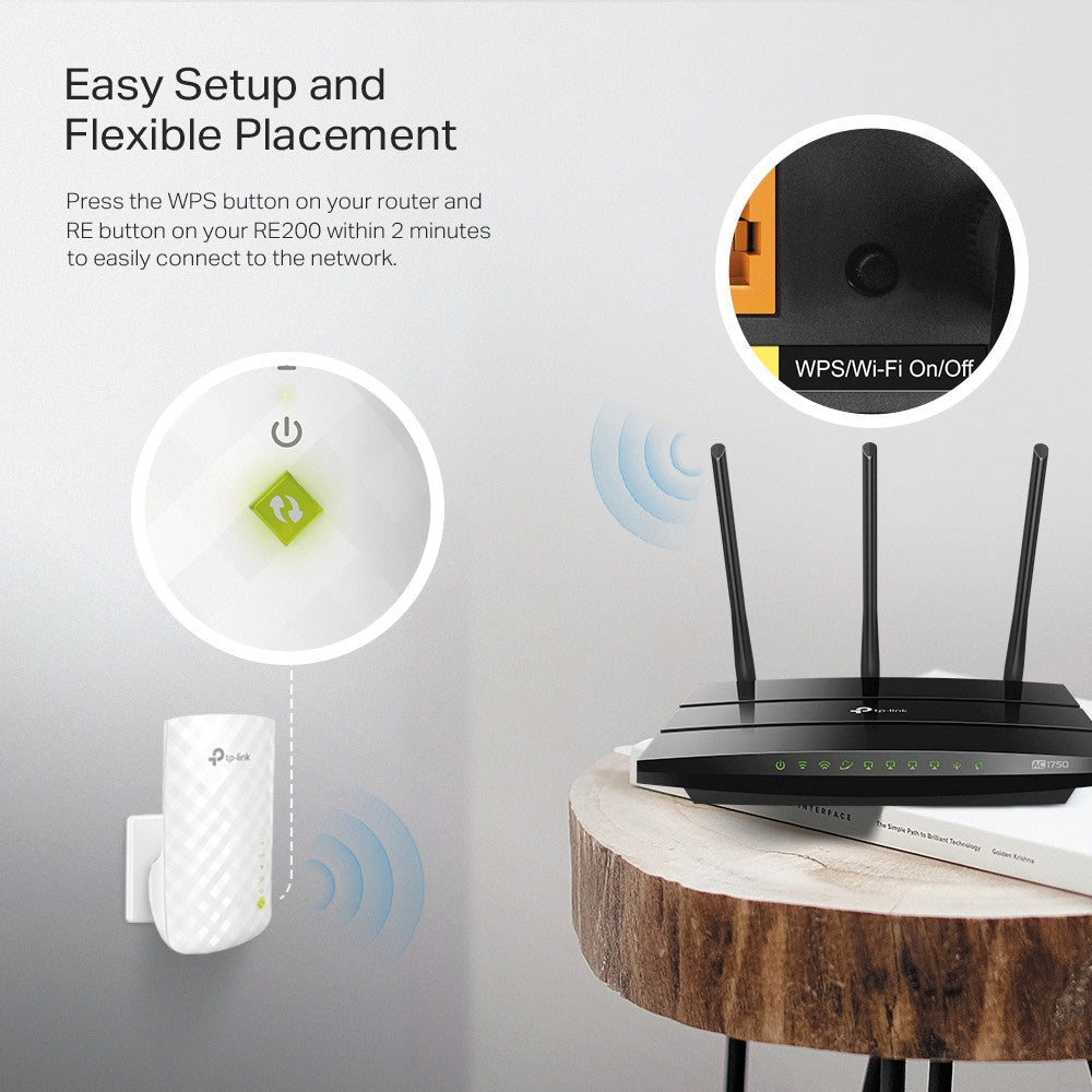 Repetidor de Señal Wifi Tp-Link RE200 Doble Banda